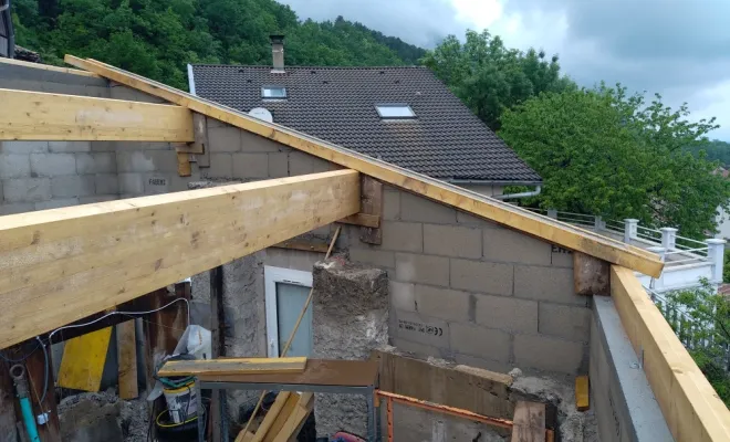 Réalisation d'une réhausse de garage à le GUA, Le Gua, Sébastien Jallat Construction