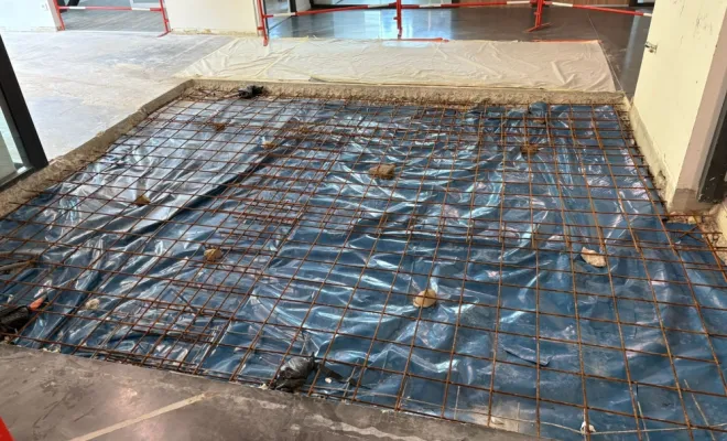 Réalisation d'un dallage au quartz coloré à VOIRON