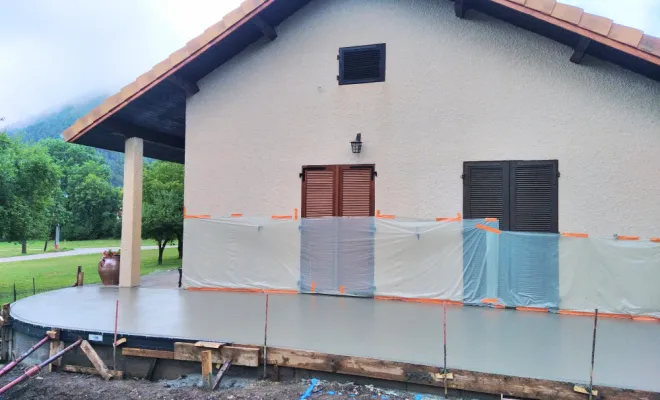 Réalisation d'une terrasse dans le Trièves, Sébastien Jallat Construction