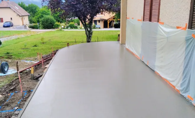 Réalisation d'une terrasse dans le Trièves, Sébastien Jallat Construction